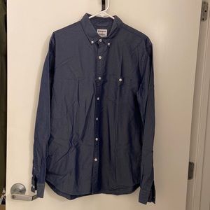 EXPRESS Men's Blue Button Up Dress Shirt